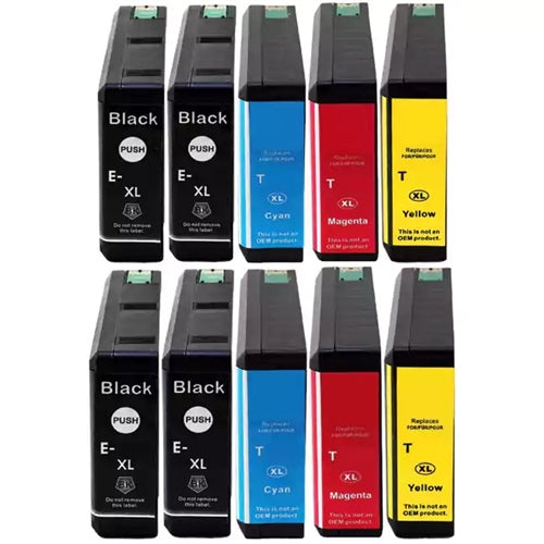Remanufactured Replacement for Epson T786XL 10-Set Ink Cartridges: 4 Black & 2 each of Cyan / Magenta / Yellow