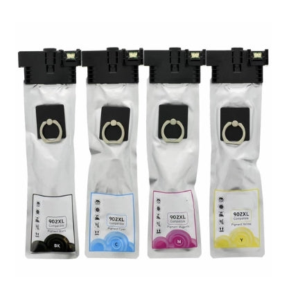 Compatible Set of 4 Ink Cartridges for Epson 902XL: 1 Each of Black, Cyan, Magenta, Yellow