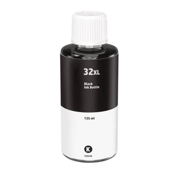 Compatible hp 32xl (1vv24a) high yield black ink bottle 135ml