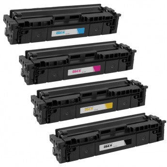 Compatible canon 054h (black, cyan, magenta, yellow) set of 4 high yield toners