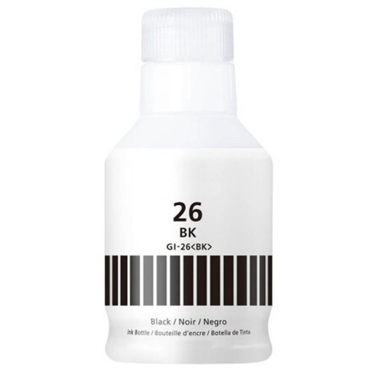 Compatible Canon GI-26BK Black Ink Bottle 135mL - Pigment