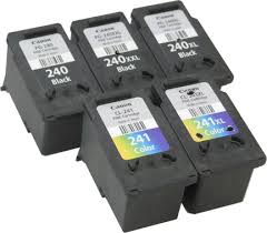 Remanufactured Canon PG-240XXL and CL-241XL 5-Set High Yield Ink Cartridges: 3 Black and 2 Color