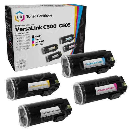 Compatible Xerox VersaLink C500/C505 (Black, Cyan, Magenta, Yellow) Set of 4 Extra High-Yield Toner Cartridges