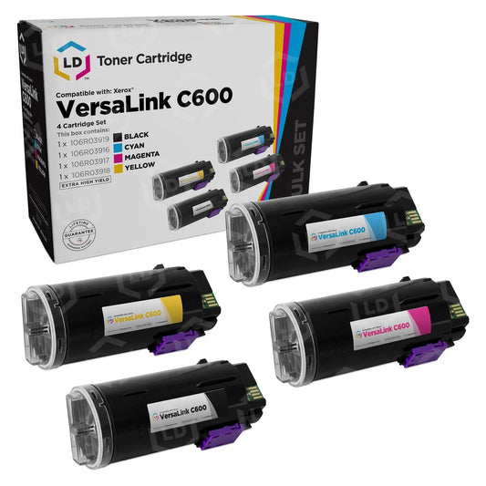 Compatible Xerox VersaLink C600 (Black, Cyan, Magenta, Yellow) Set of 4 Extra High-Yield Toner Cartridges